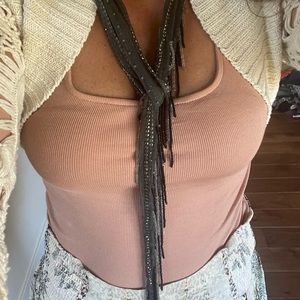 Club Monaco Hand Embellished Long Scarf. NWT